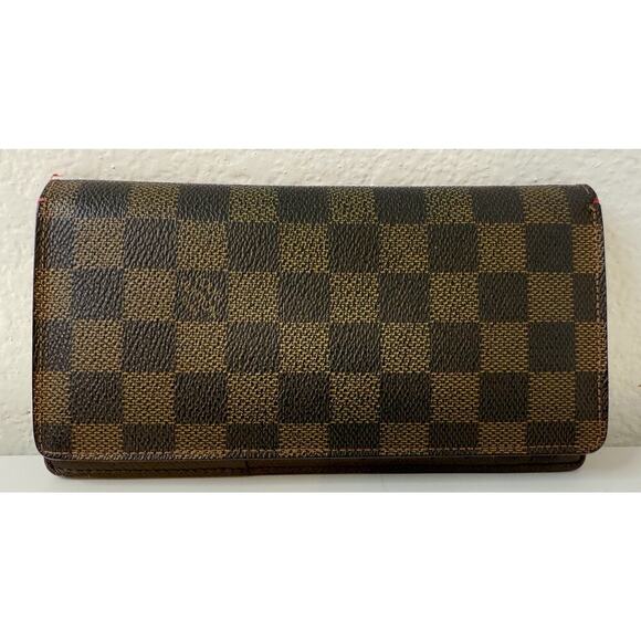 LOUIS VUITTON DAMIER Ebene Long Bifold Wallet- Preloved Slightly - Picture 1 of 7